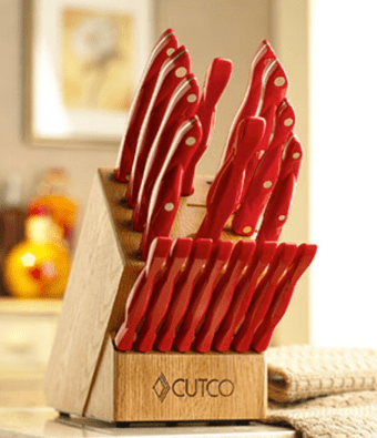 Cutco Homemaker + 8 Pearl White Knife Set with Oak Block